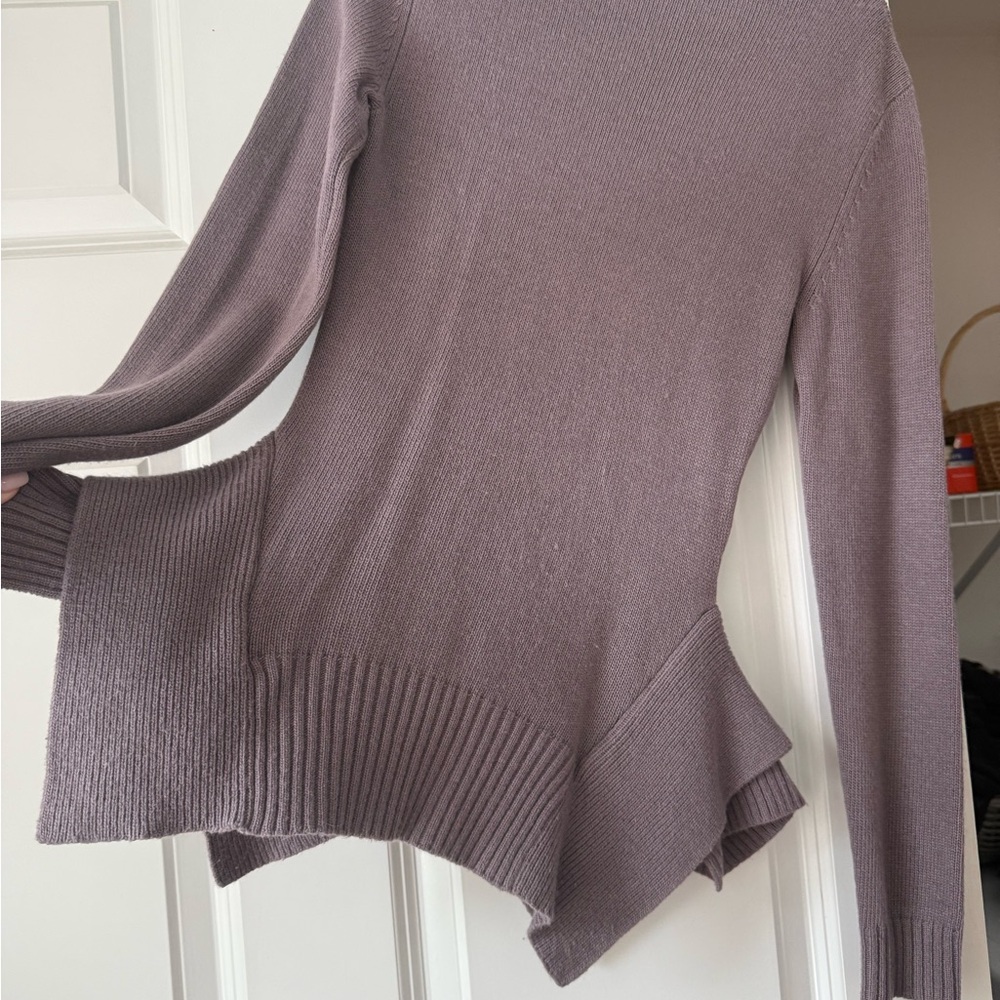 BCBGMaxAzria Lavender Peplum Knit Top - Picture 3 of 5